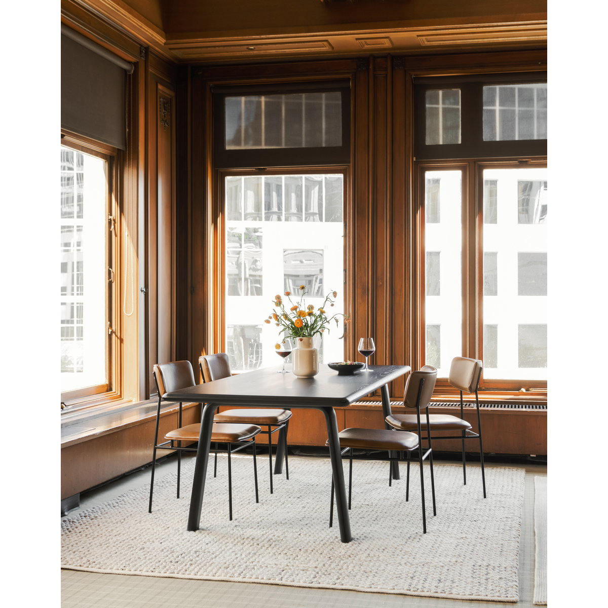Sailor Dining Chair Brown - Set Of Two, by Moe's Home, 18.7" width x 33.85" height x 22.5" depth View 9