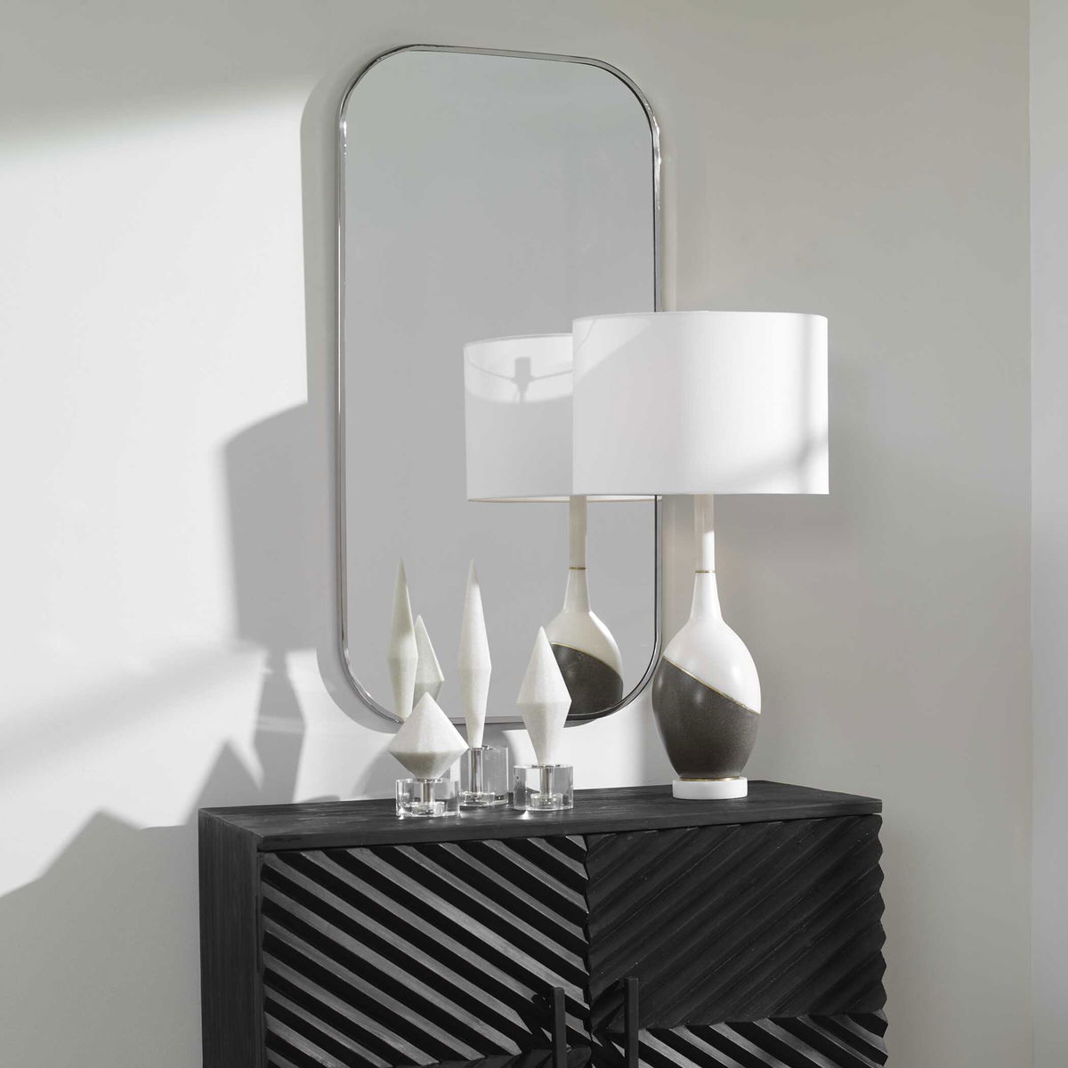 Taft Polished Nickel Mirror, by Uttermost, 21" width x 41" height x 0.75" depth View 4