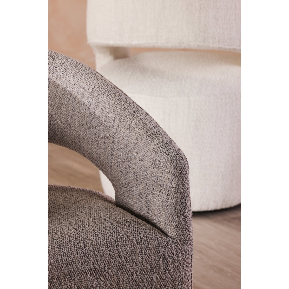 Barrow Rolling Dining Chair White Mist, by Moe's Home, 25.5" width x 32.25" height x 25.5" depth View 10