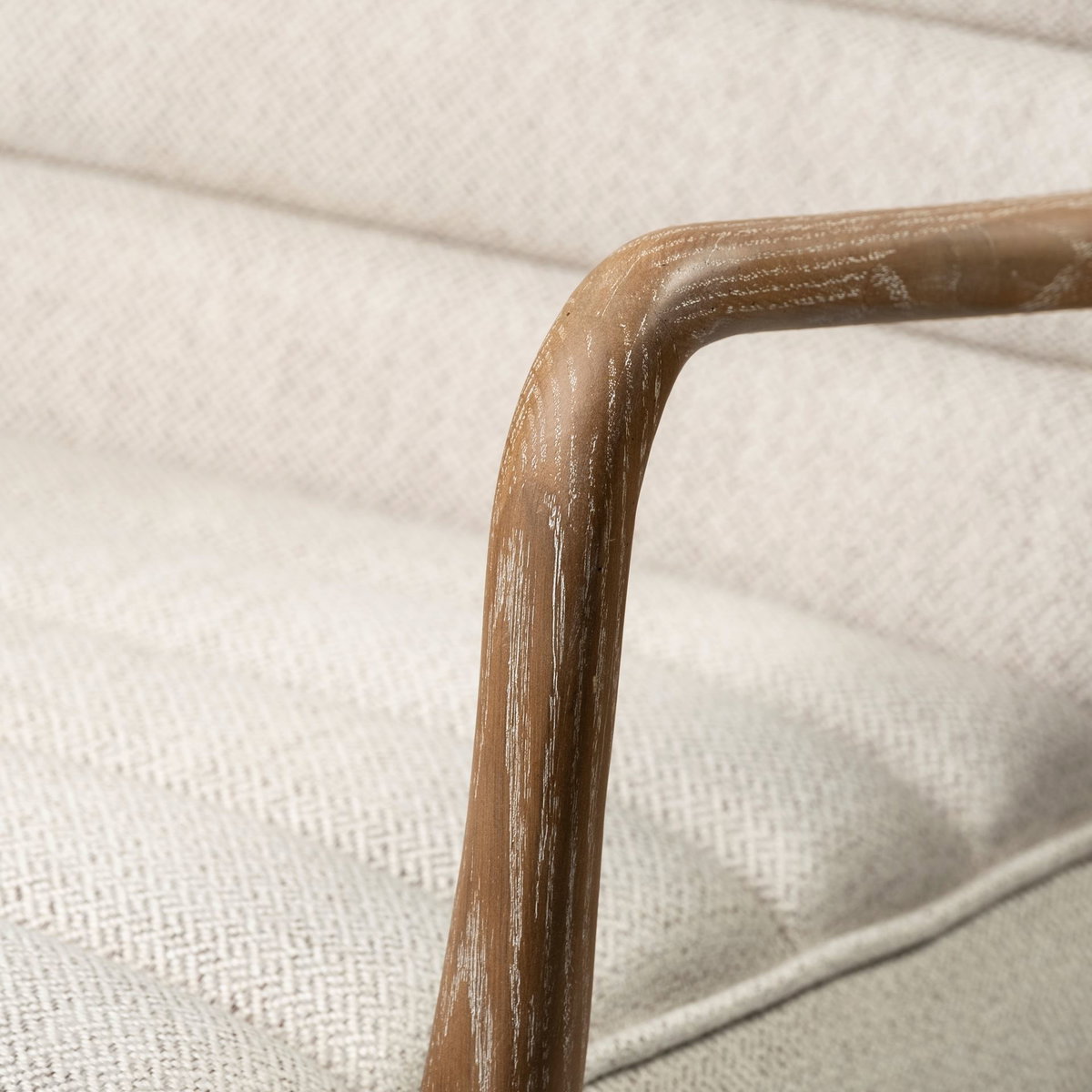 Ajax II Cream Fabric with Brown Wooden Frame Accent Chair, by Mercana, 27" length x 28" width x 30.5" height View 10