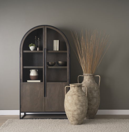 Tulsi Small Matte Earth Brown Ceramic Floor Vase