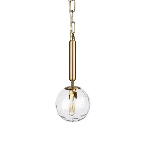 Britton Gold Metal with Clear Glass Globe 1-Light Pendant Light