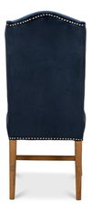High Back Dining Chair, Blue Velvet, by Sarreid, 21" length x 26" width x 46" height thumbnail 10