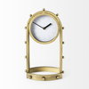 Marian  Gold Studded Table Clock, by Mercana, 7.48" length x 5.71" width x 12.99" height thumbnail 6