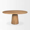 Swanson 60' Round Pedestal Dining Table | Modern | Light Brown Wood | Seats 6, by Mercana, 60" length x 60" width x 30" height thumbnail 6