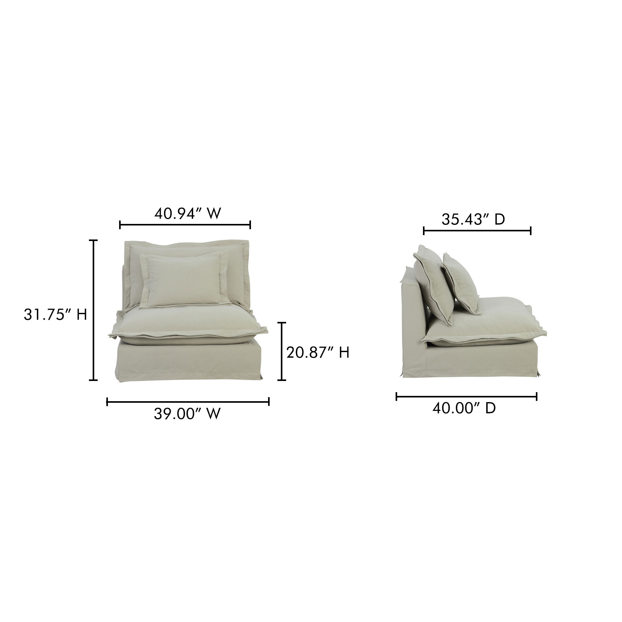 Olivia Slipper Chair Sand large image 