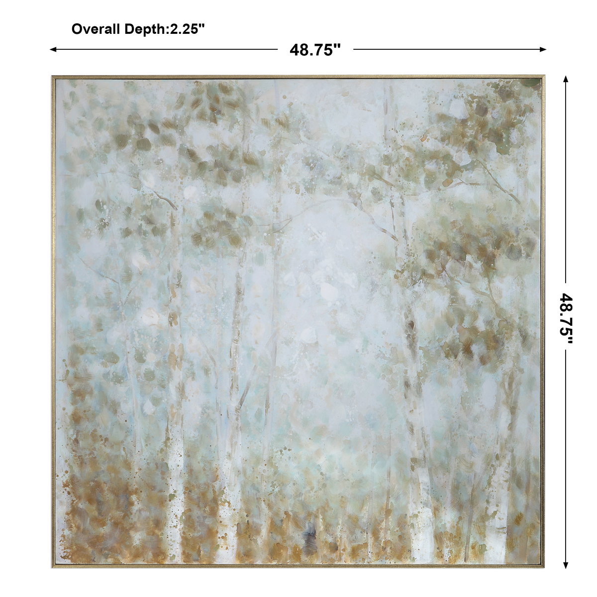 Cotton Woods Hand Painted Canvas, Art by Uttermost, 48.75" width x 48.75" height x 2.25" depth View 3