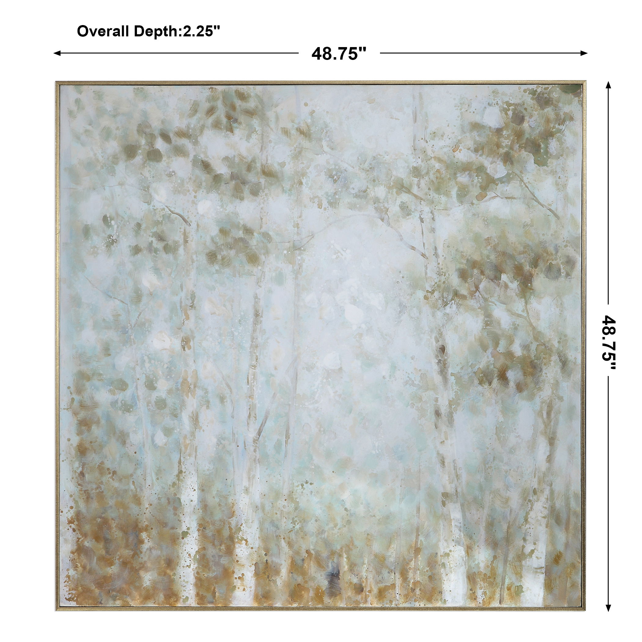 Cotton Woods Hand Painted Canvas, Painting by Uttermost, 48.75" width x 48.75" height x 2.25" depth View 3