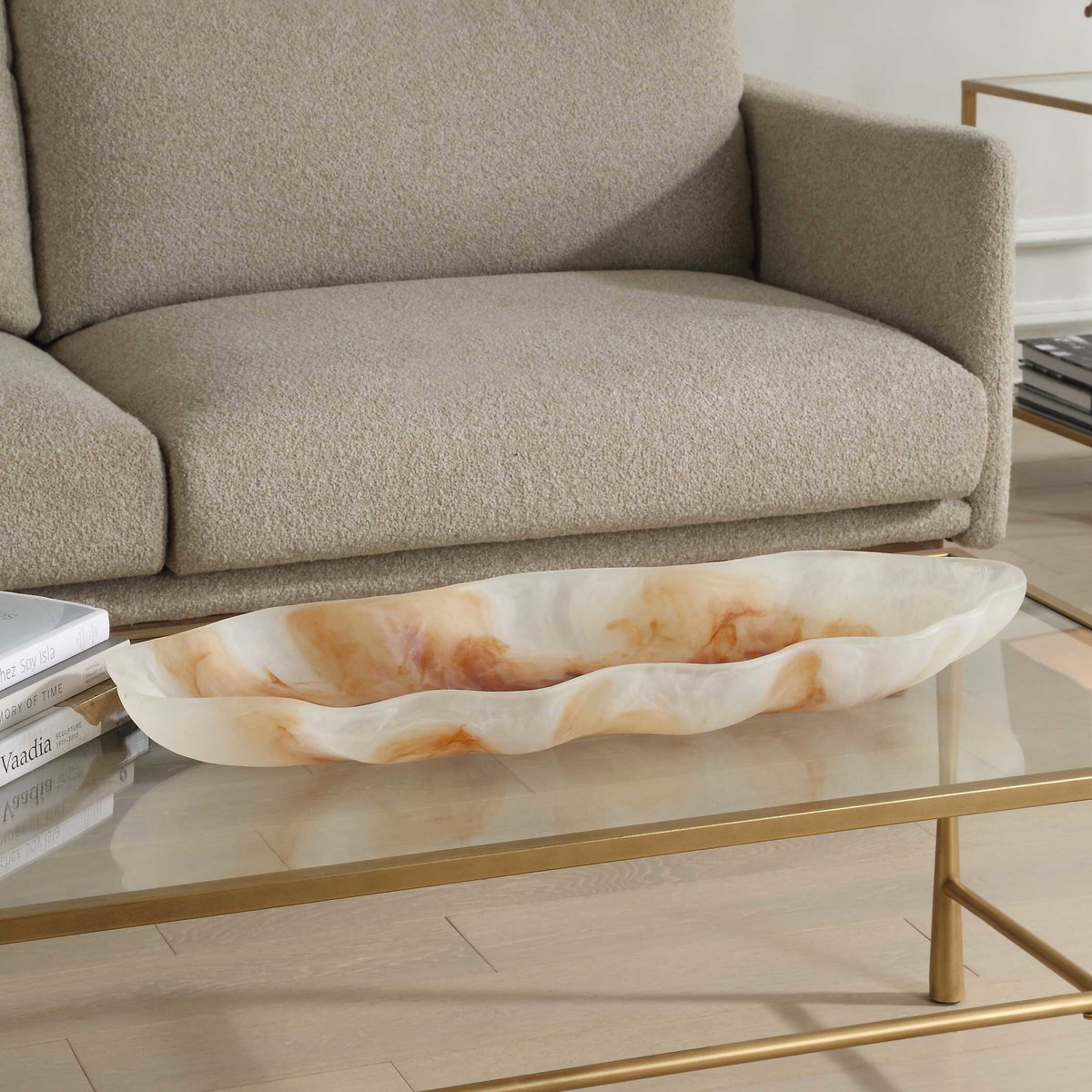 Organic Elegance Wavy Oval Bowl, Decorative by Uttermost, 28" width x 3" height x 12.25" depth View 4