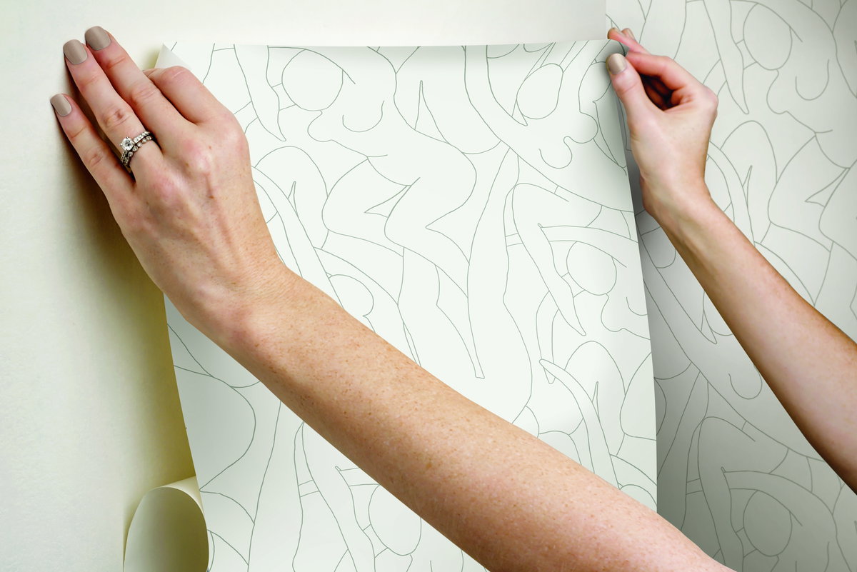 Head over Heels Beige Metallic Peel & Stick Wallpaper, by York Wall, 20' length x 1'8.5" width x 0.02" depth View 6