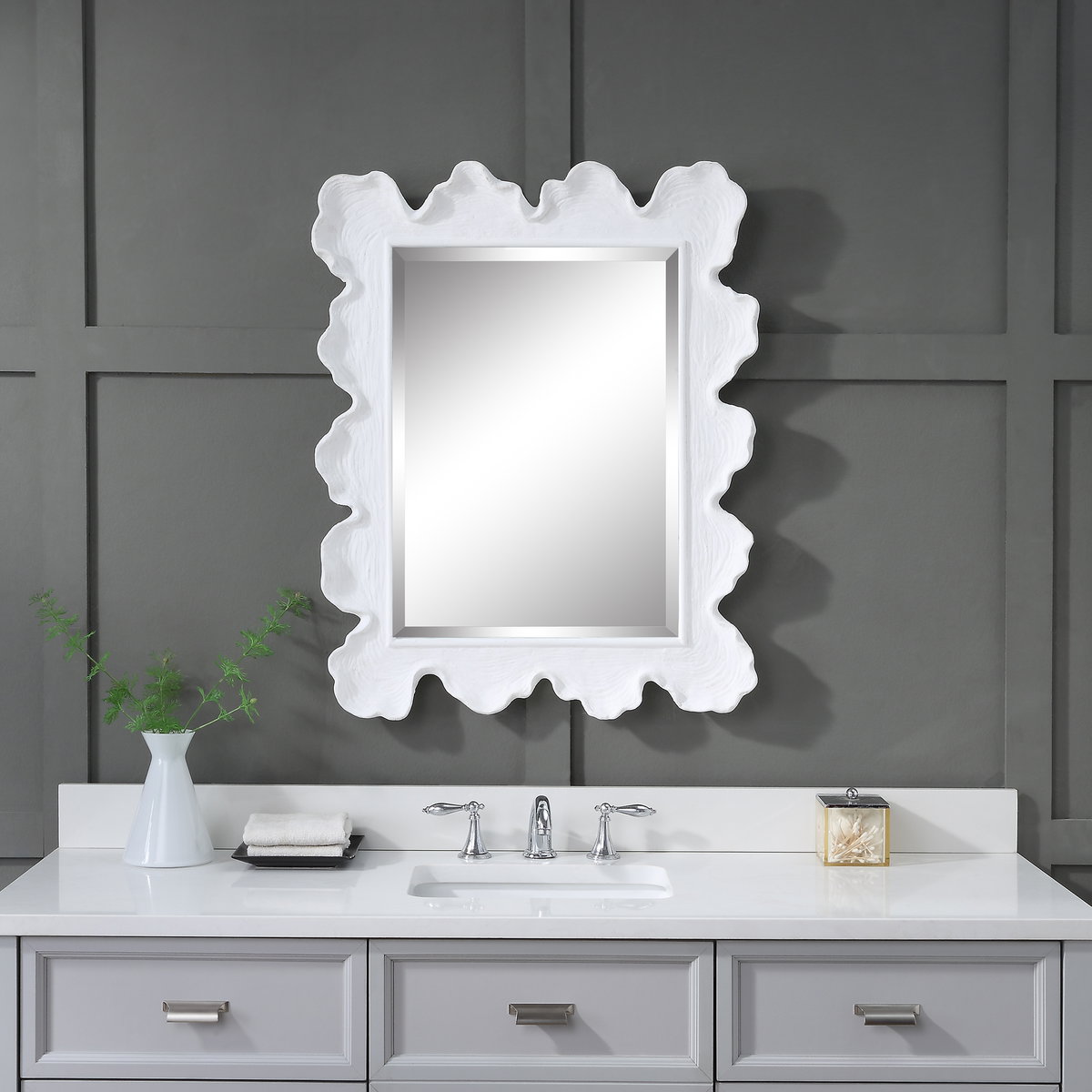 Sea Coral Coastal Mirror, by Uttermost, 27.12" width x 34.25" height x 2.5" depth View 10