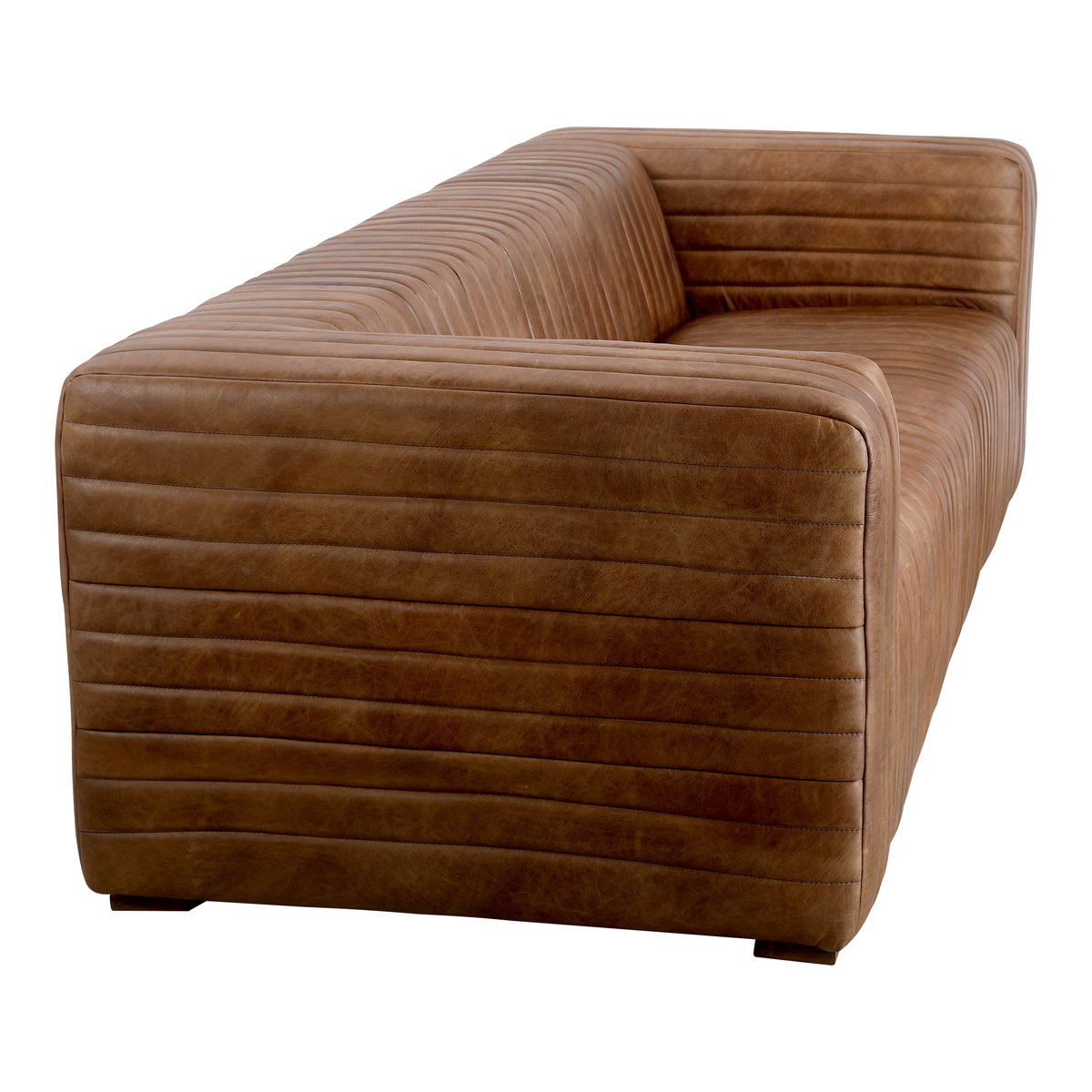 Castle Sofa Brown, Sofas & Sectional by Moe's Home, 95" width x 27.5" height x 39" depth View 3