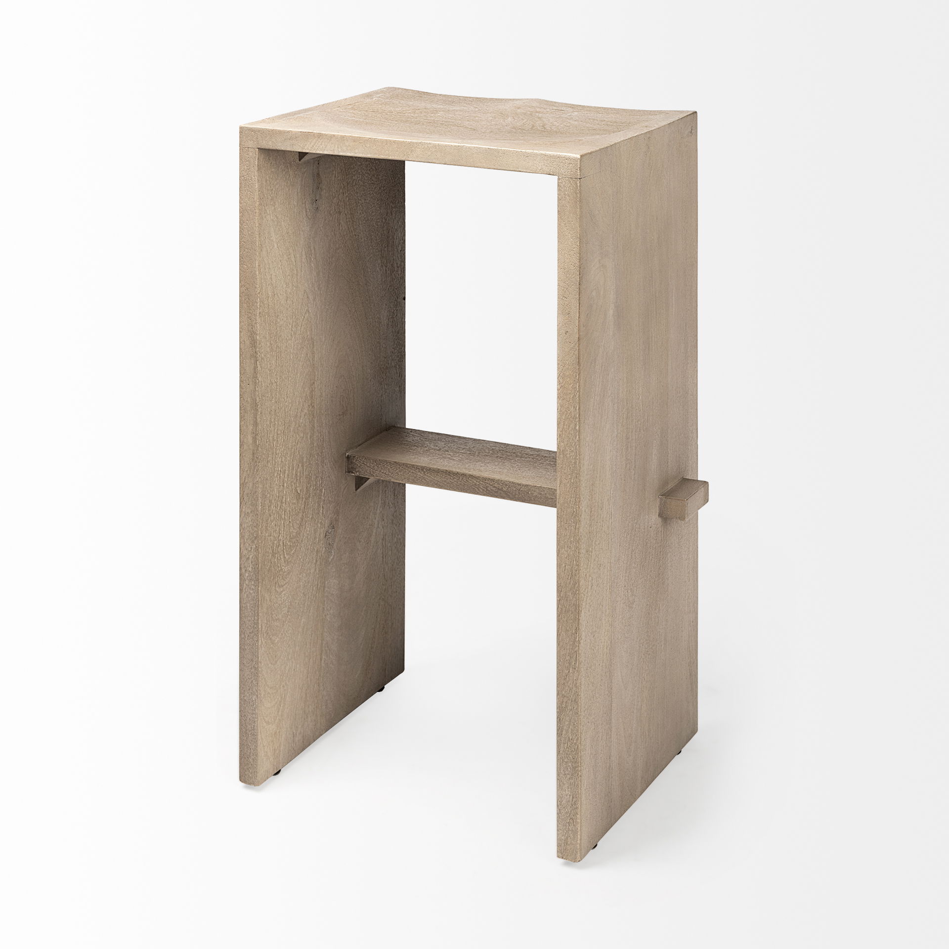 Aida 30' Seat Height Light Gray Wood Bar Stool large image 