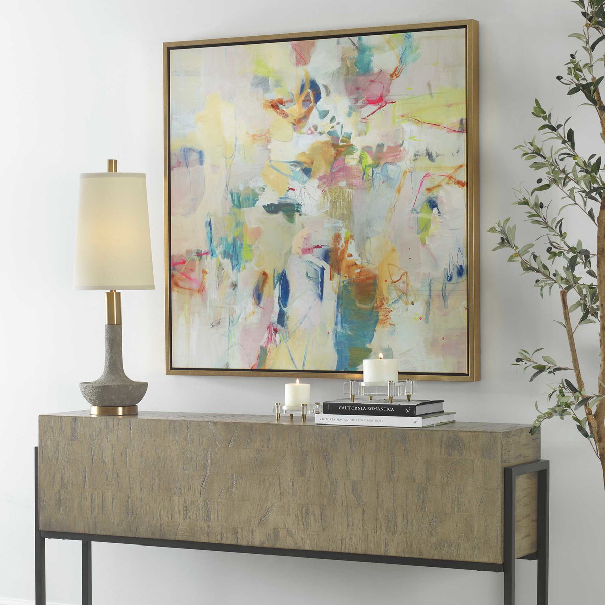Party Time Framed Abstract Art, by Uttermost, 41.75" width x 41.75" height x 2" depth View 4