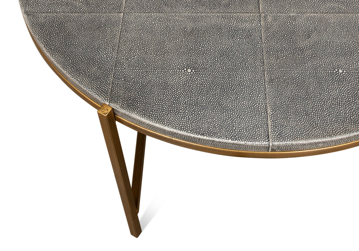 Grey Shagreen Coffee Table, by Sarreid, 2'10" length x 2'10" width x 1'4" height View 8
