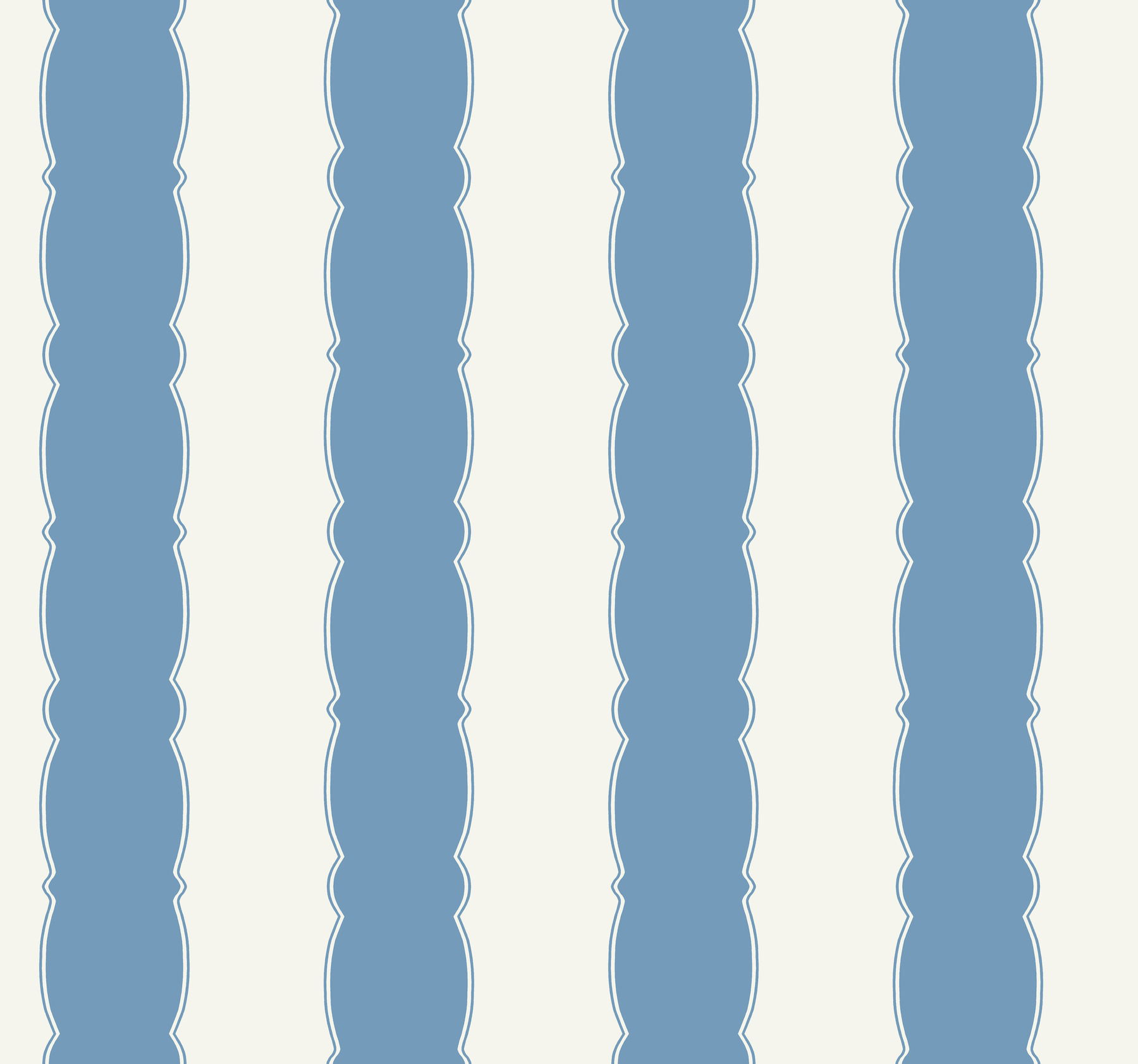 Scalloped Stripe Blue Wallpaper large image 