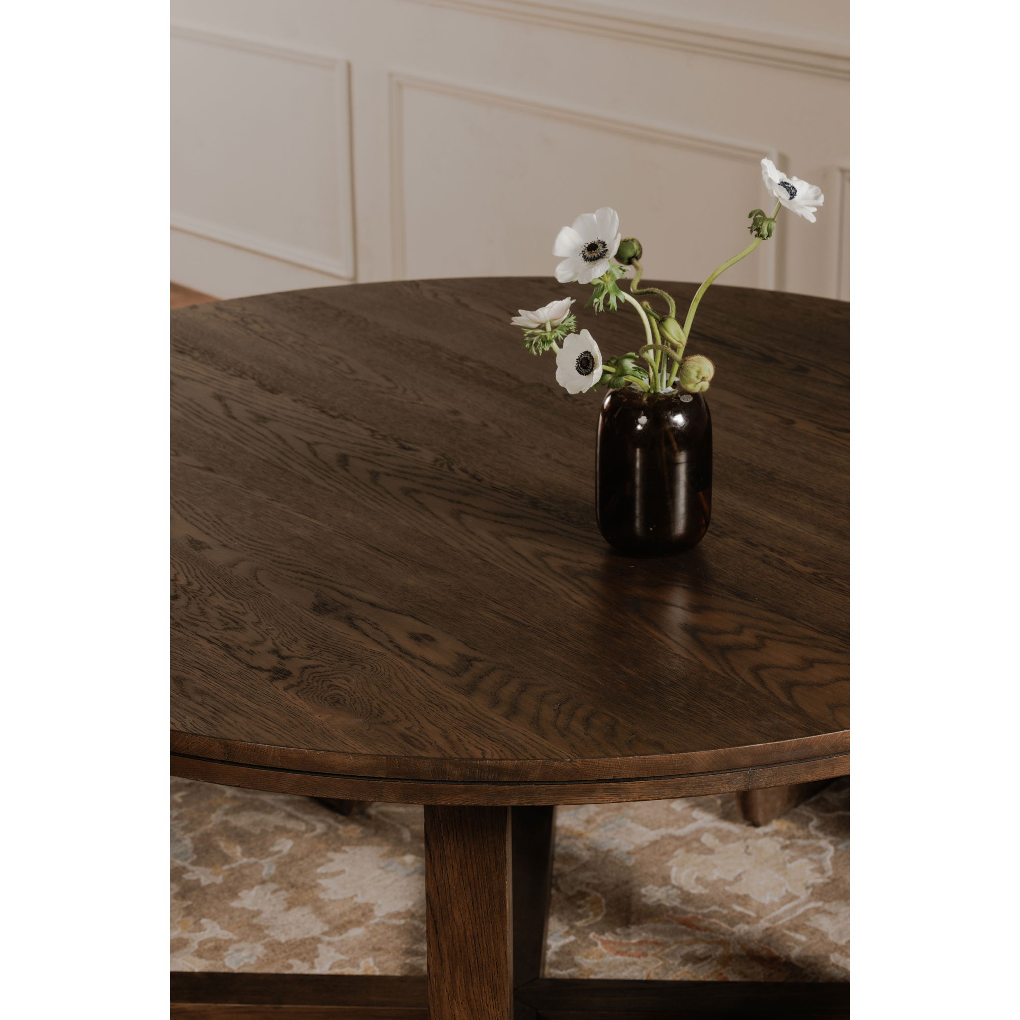 Joel Dining Table Dark Brown, by Moe's Home, 60" width x 30" height x 60" depth View 8