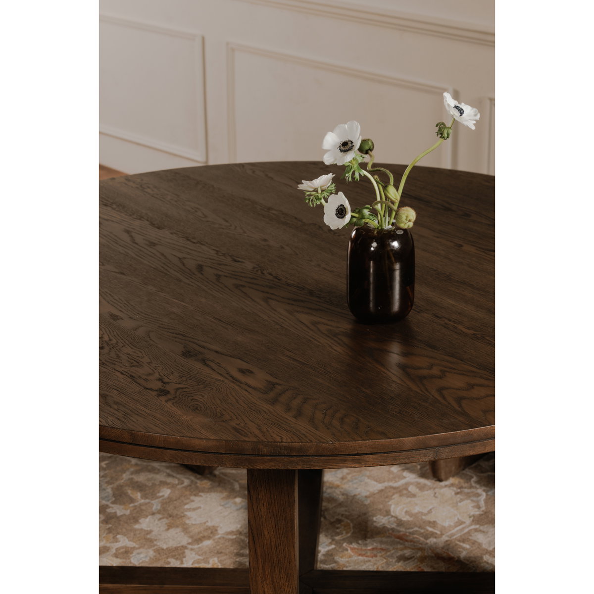 Joel Dining Table Dark Brown, by Moe's Home, 60" width x 30" height x 60" depth View 8