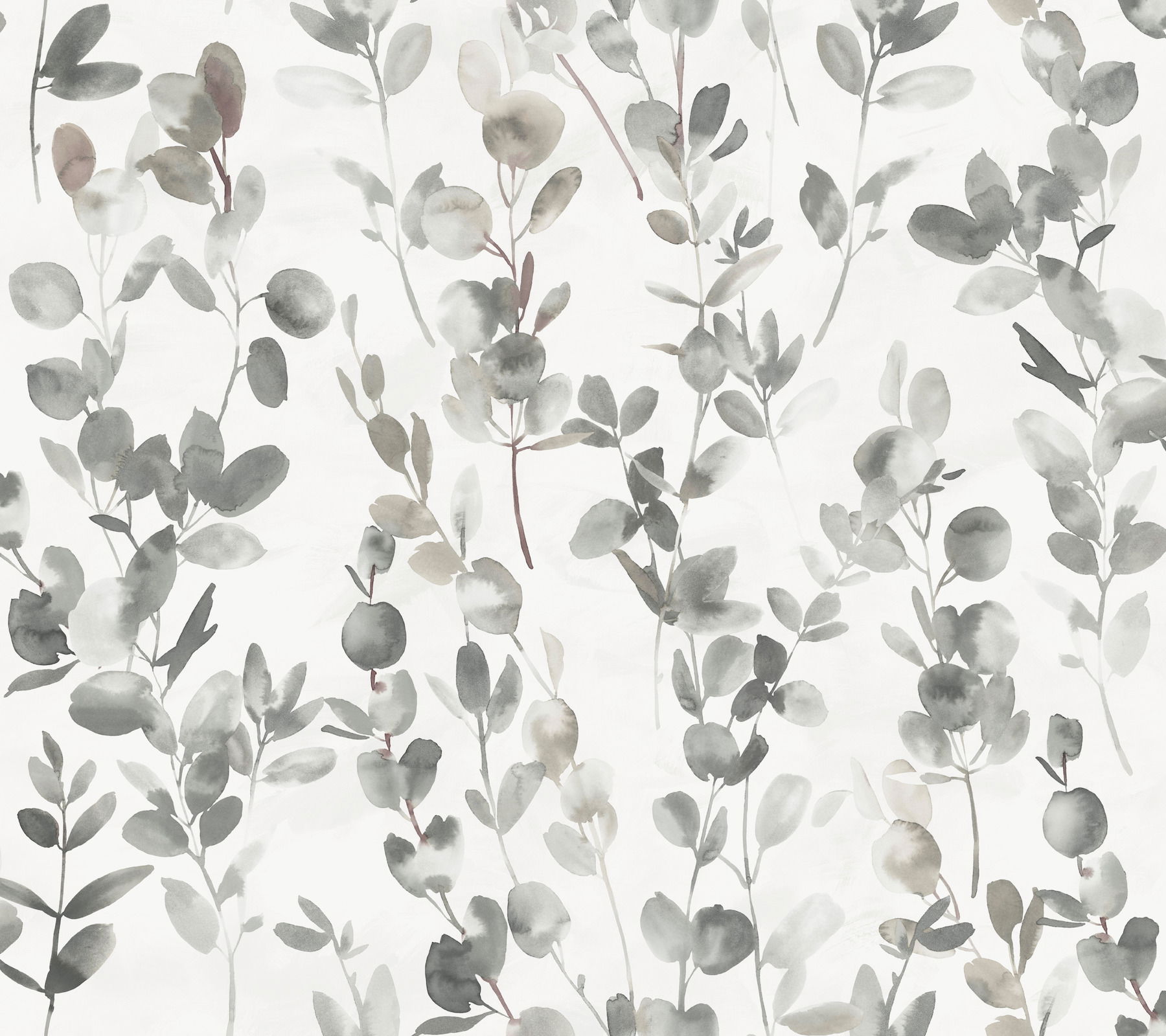 Joyful Eucalyptus Grey & Taupe Wallpaper large image 