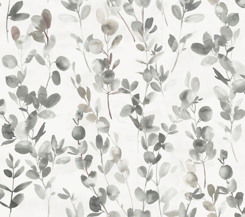 Joyful Eucalyptus Grey & Taupe Wallpaper