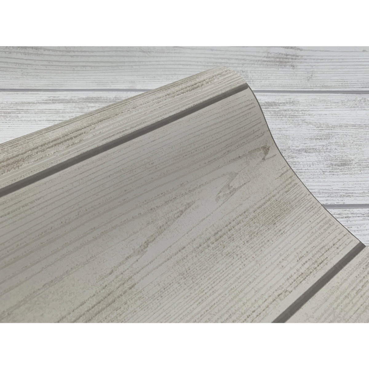 Shiplap Grey & Off White Wallpaper, by York Wall, 33' length x 1'8.5" width x 0.02" depth View 7