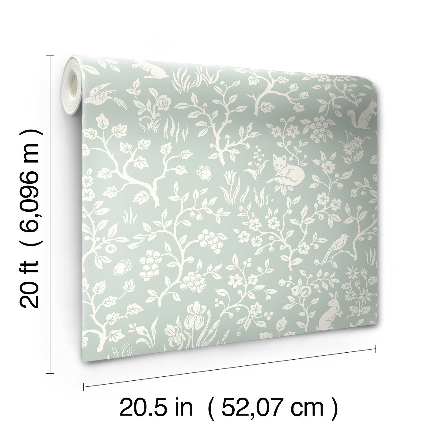 Magnolia Home Fox & Hare Green Peel & Stick Wallpaper large image 
