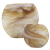 Fusion Swirled Caramel & Ivory Vases Set/2, by Uttermost, 9.75" width x 8.5" height x 4.25" depth thumbnail 4