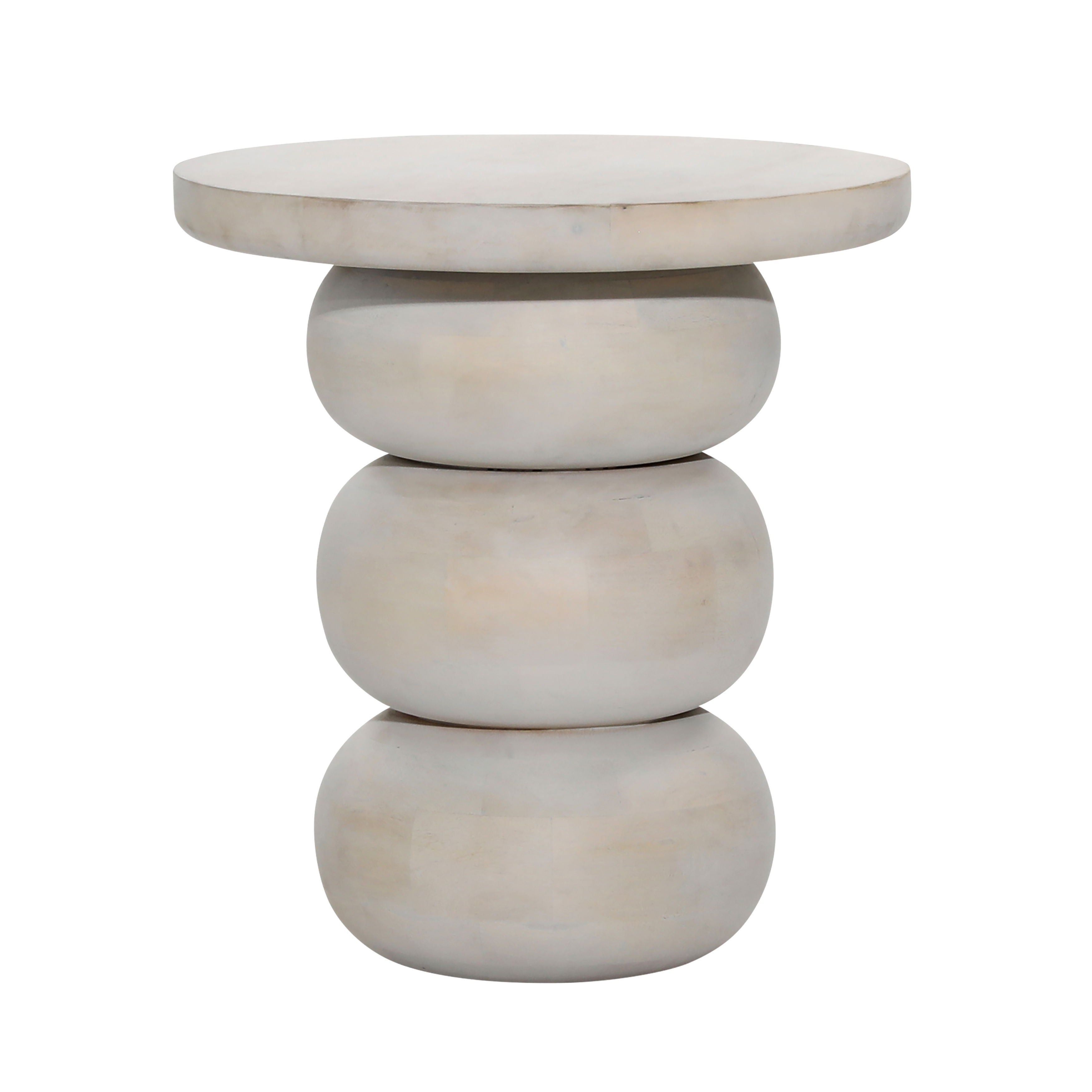 Demetra End Table White, Side & End Table by Dovetail, 17" width x 18.5" height x 17" depth View 1