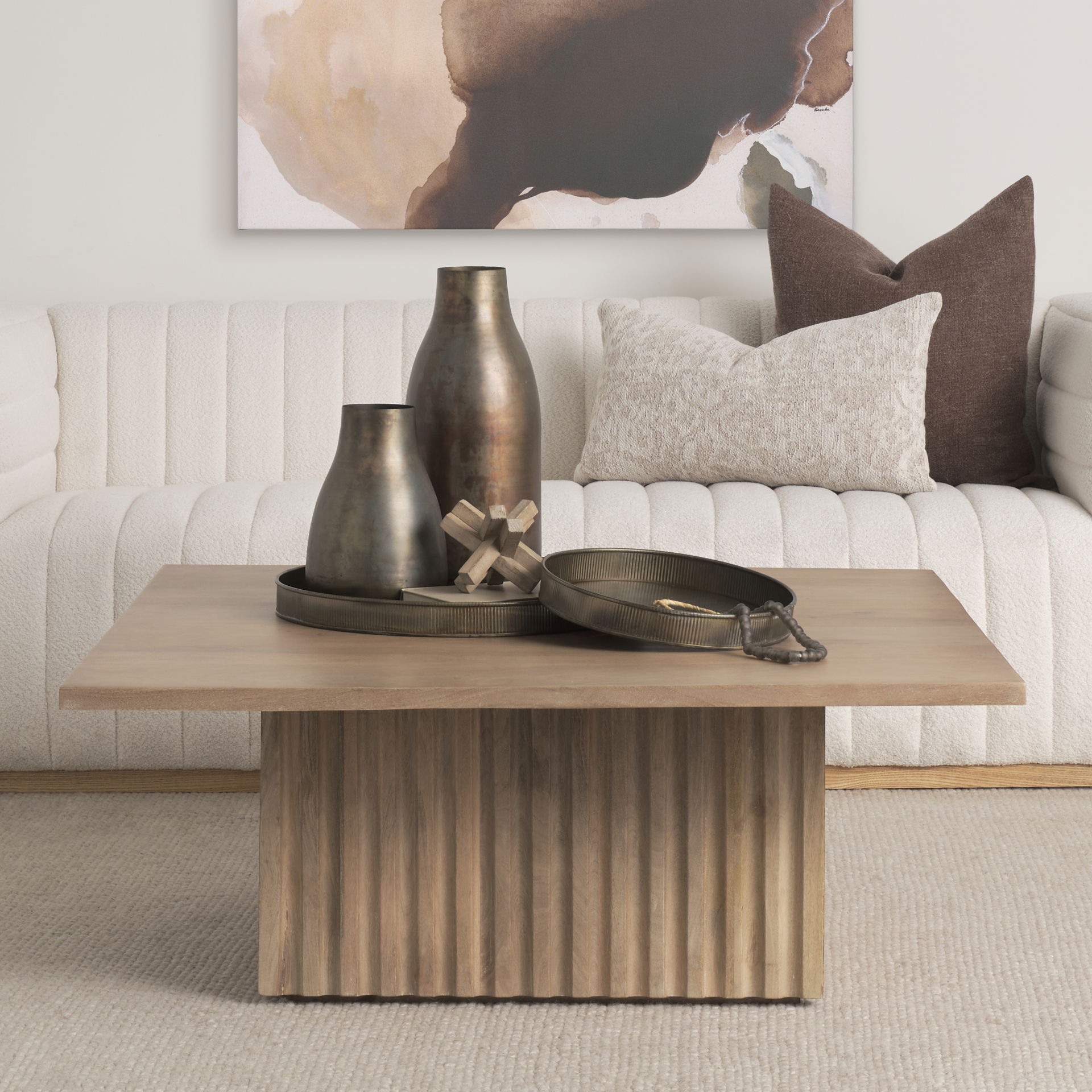 Varun Round Antiqued Brass Metal Tray (Set of 2), Decorative Tray by Mercana, 18.5" length x 18.5" width x 1.77" height View 3