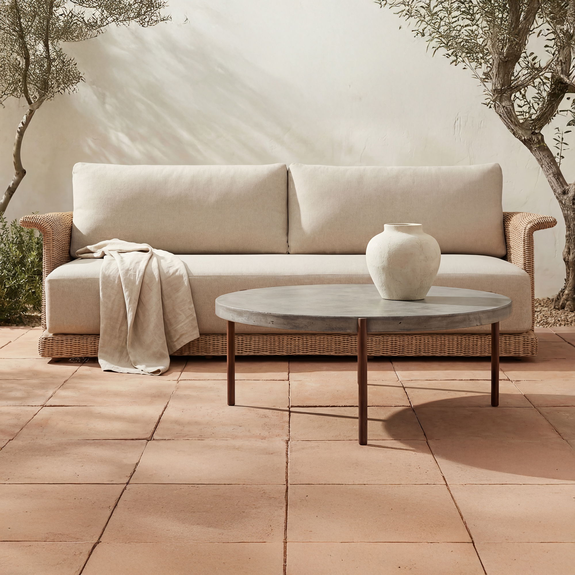 Mendez Outdoor Coffee Table Grey, Outdoor Table by Moe's Home, 3' width x 1'4" height x 3' depth View 4