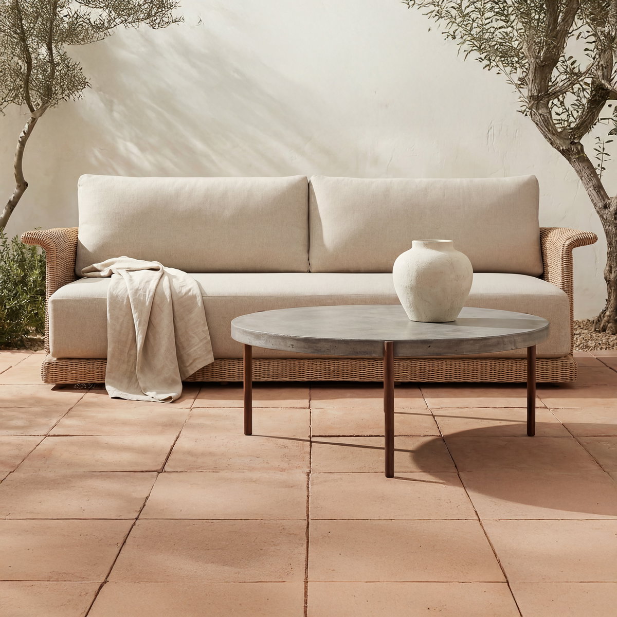 Mendez Outdoor Coffee Table Grey, Outdoor Table by Moe's Home, 3' width x 1'4" height x 3' depth View 4