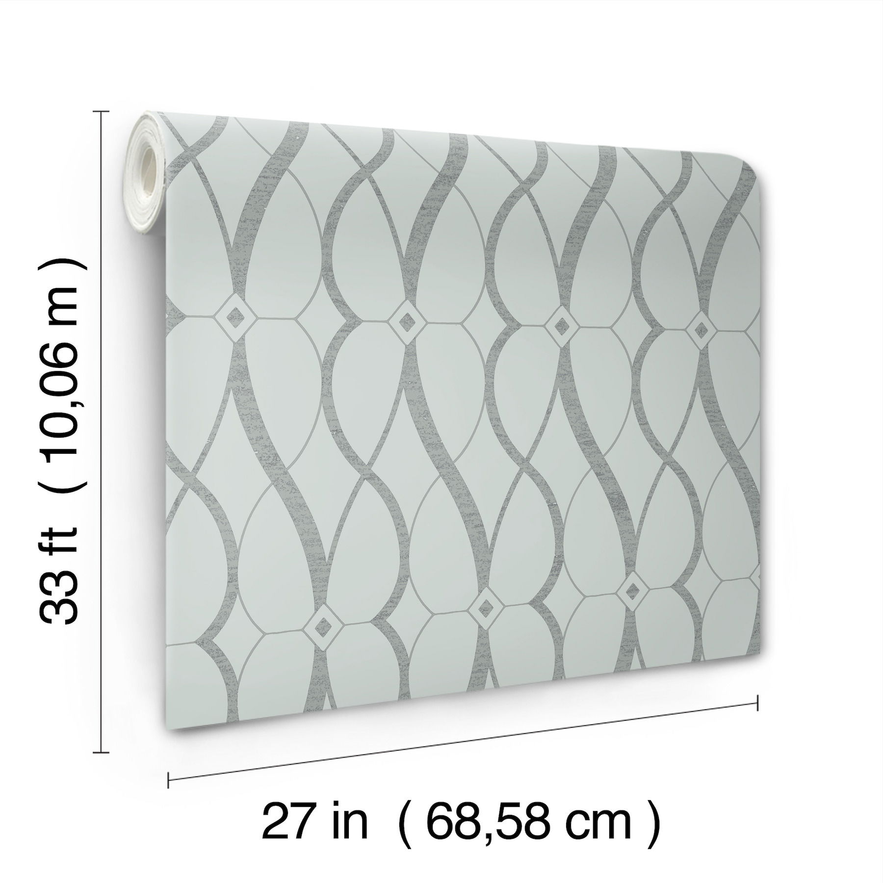 Graceful Geo Spa & Silver Wallpaper large image 