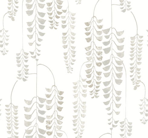 Deco Wisteria White & Cream Wallpaper
