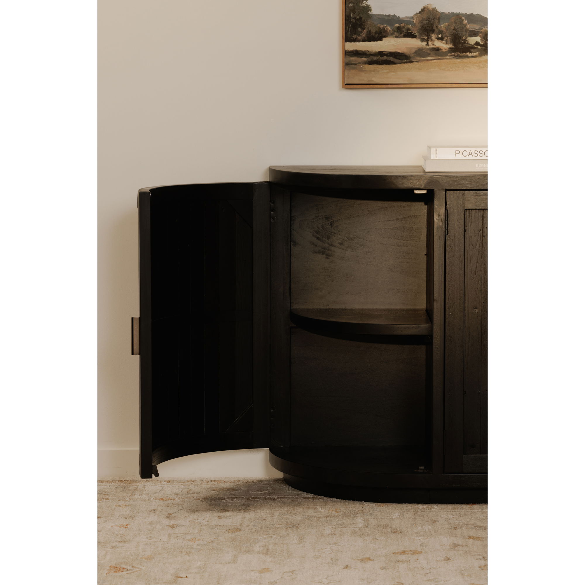 Nicola Sideboard Black, Cabinets & Sideboard by Moe's Home, 71" width x 35" height x 17.7" depth View 12