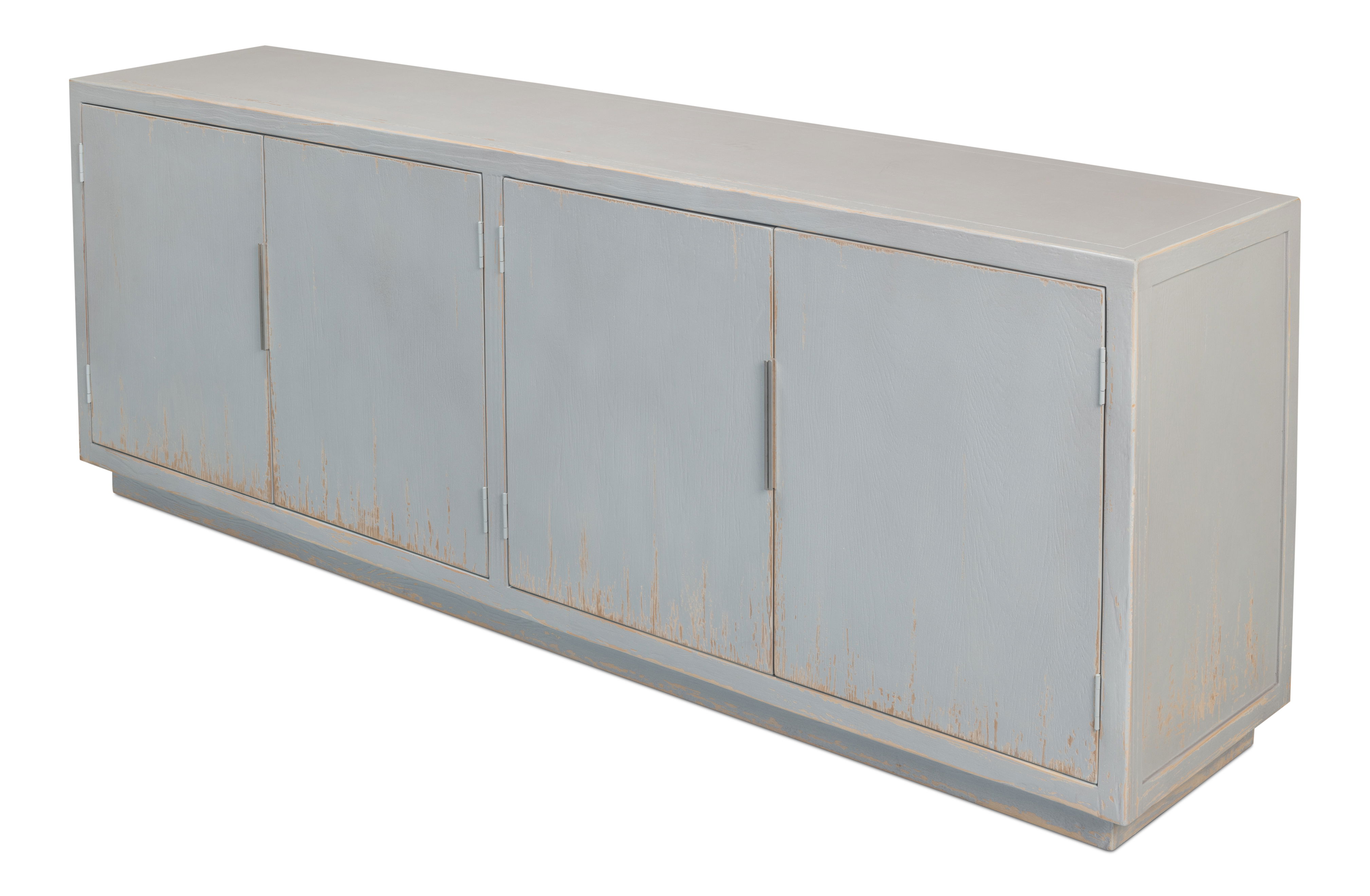 Maldives 4 Door Sideboard, Eros Blue, Cabinets & Sideboard by Sarreid, 94" length x 20" width x 34" height View 23