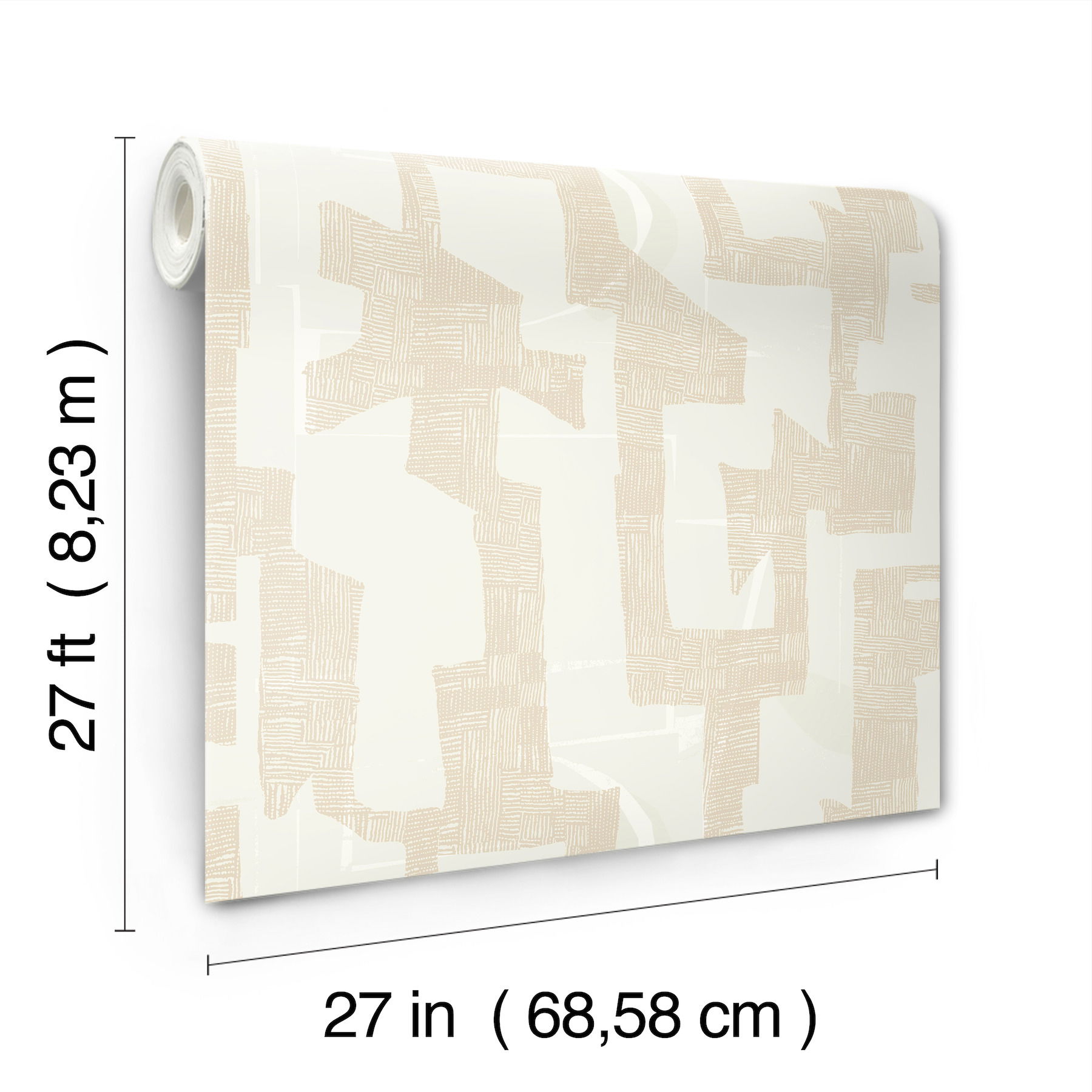 Modern Tribal Caramel & Cream Wallpaper large image 