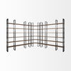 Turner II 37L x 10.5W x 90H Curved Dark Brown Wood And Black Iron Six Shelving Unit, Shelving & Bookcase by Mercana, 36.5" length x 36.5" width x 90" height thumbnail 10