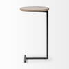 Ballatine 15L x 15W x 27H Brown Wood Round Top with Black Metal Base Accent Table, Side & End Table by Mercana, 15" length x 15" width x 27" height thumbnail 4