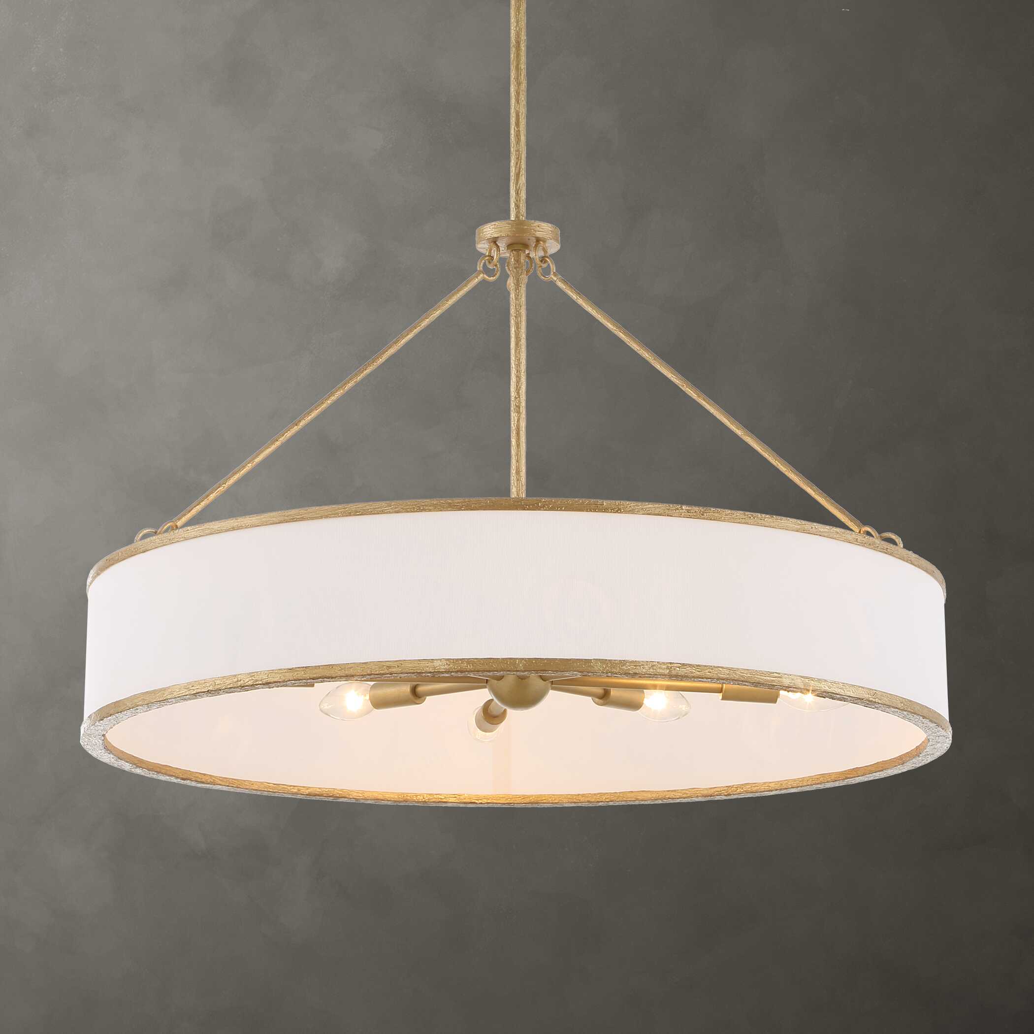 Algiers 8 Light Drum Pendant, Ceiling Light by Uttermost, 19" height x 30" diameter View 2