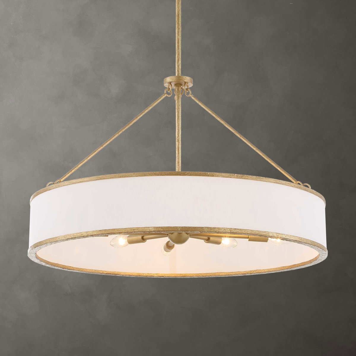 Algiers 8 Light Drum Pendant, by Uttermost, 19" height x 30" diameter View 2