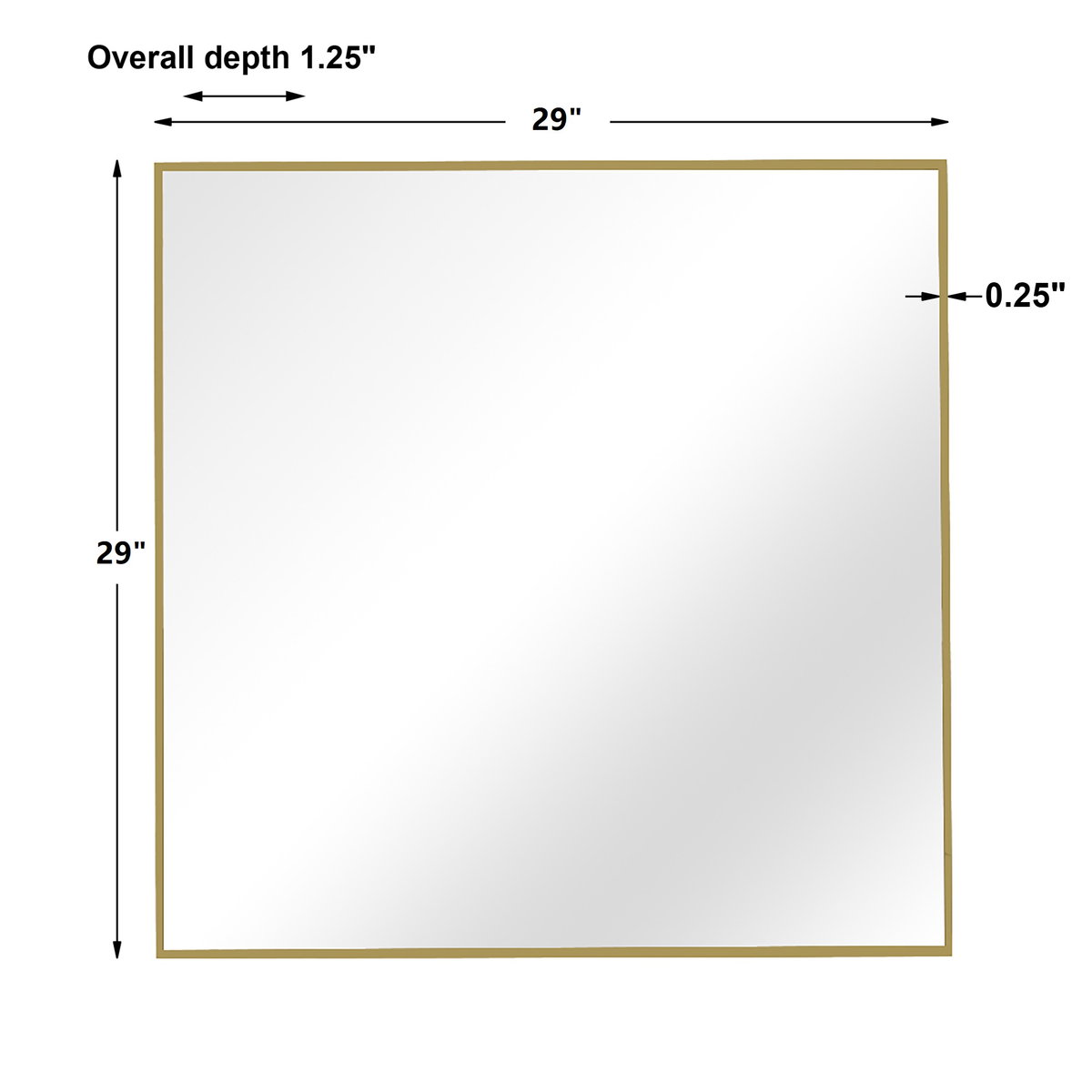 Alexo Gold Square Mirror, by Uttermost, 28.5" width x 28.5" height x 1.25" depth View 3