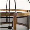 Penhill (25'x24') Black and Wooden Three Bulb Chandelier, by Mercana, 25" length x 25" width x 24" height thumbnail 3