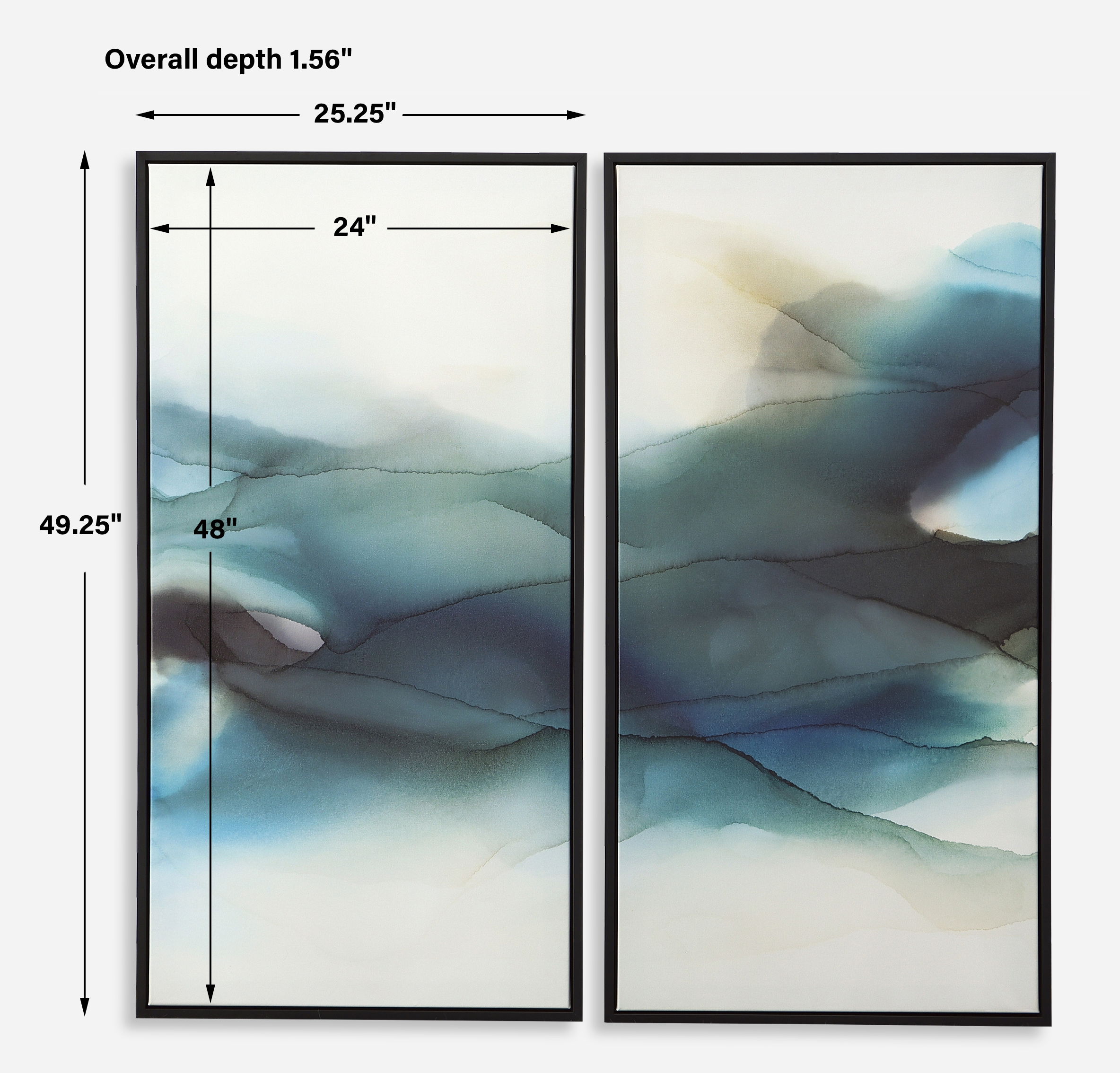 September Desert Modern Watercolor Art Set/2, Painting by Uttermost, 25.25" width x 49.25" height x 1.56" depth View 3