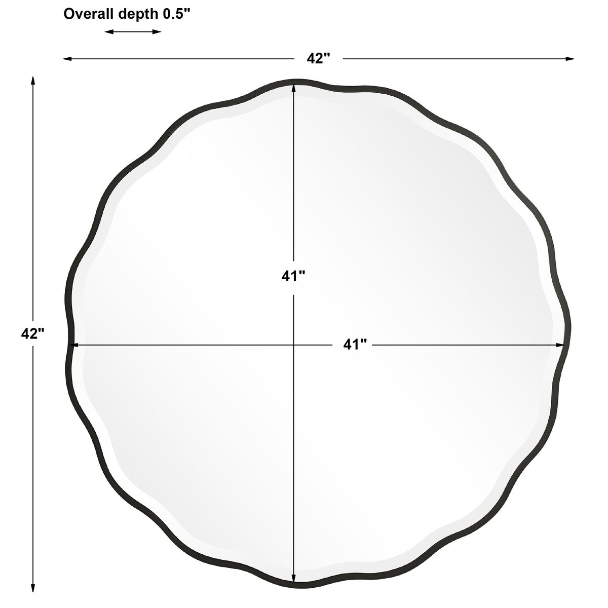 Aneta Black Round Mirror, by Uttermost, 42" width x 42" height x 0.5" depth View 3