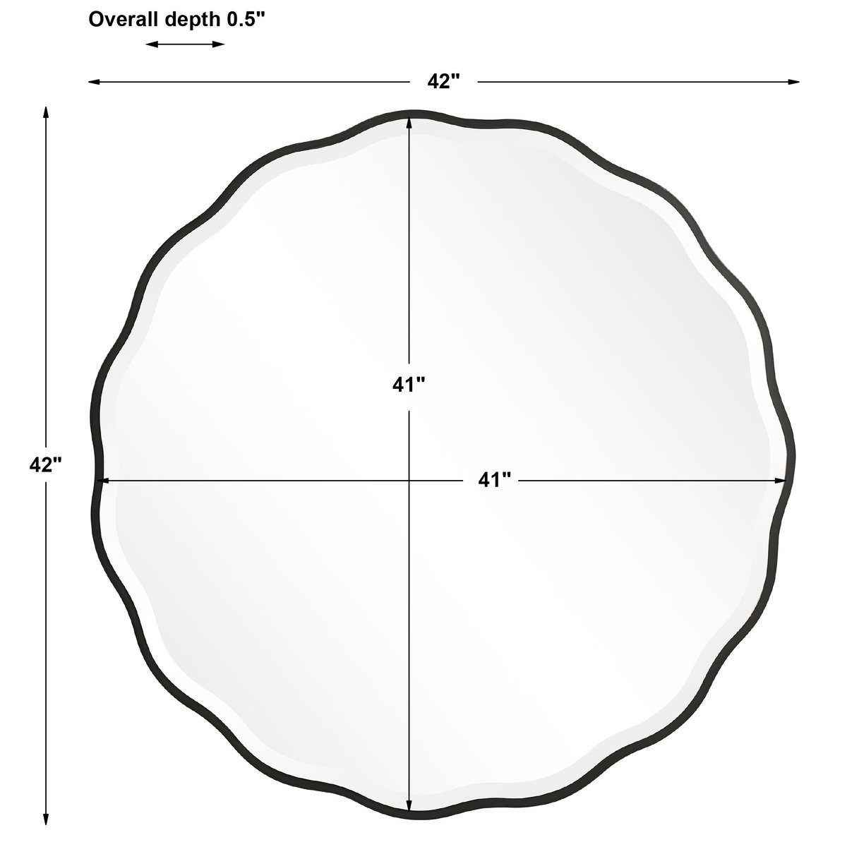 Aneta Black Round Mirror, by Uttermost, 42" width x 42" height x 0.5" depth View 3