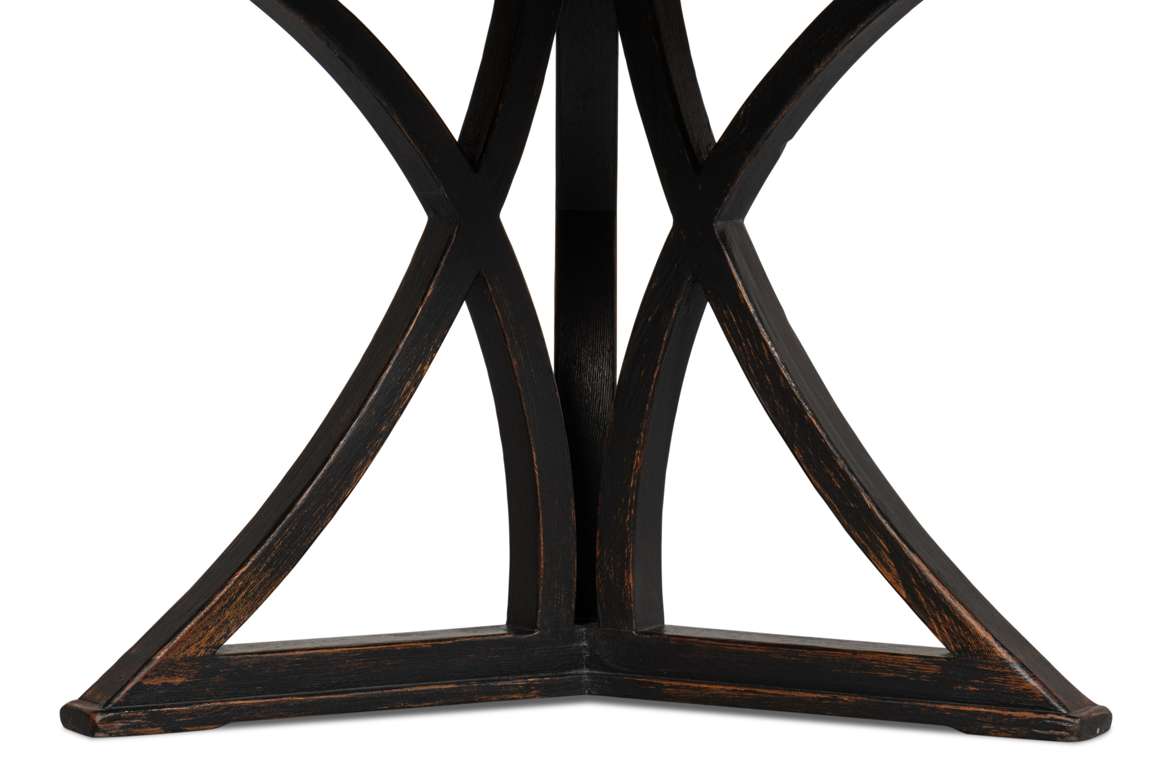 Flying Buttress Dining Table,Ant. Black, by Sarreid, 54" length x 54" width x 30" height View 5