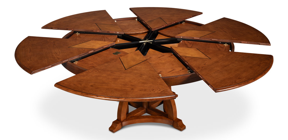 Austin Jupe Dining Table Medium Walnut, by Sarreid, 4'7" length x 4'7" width x 2'6" height View 3