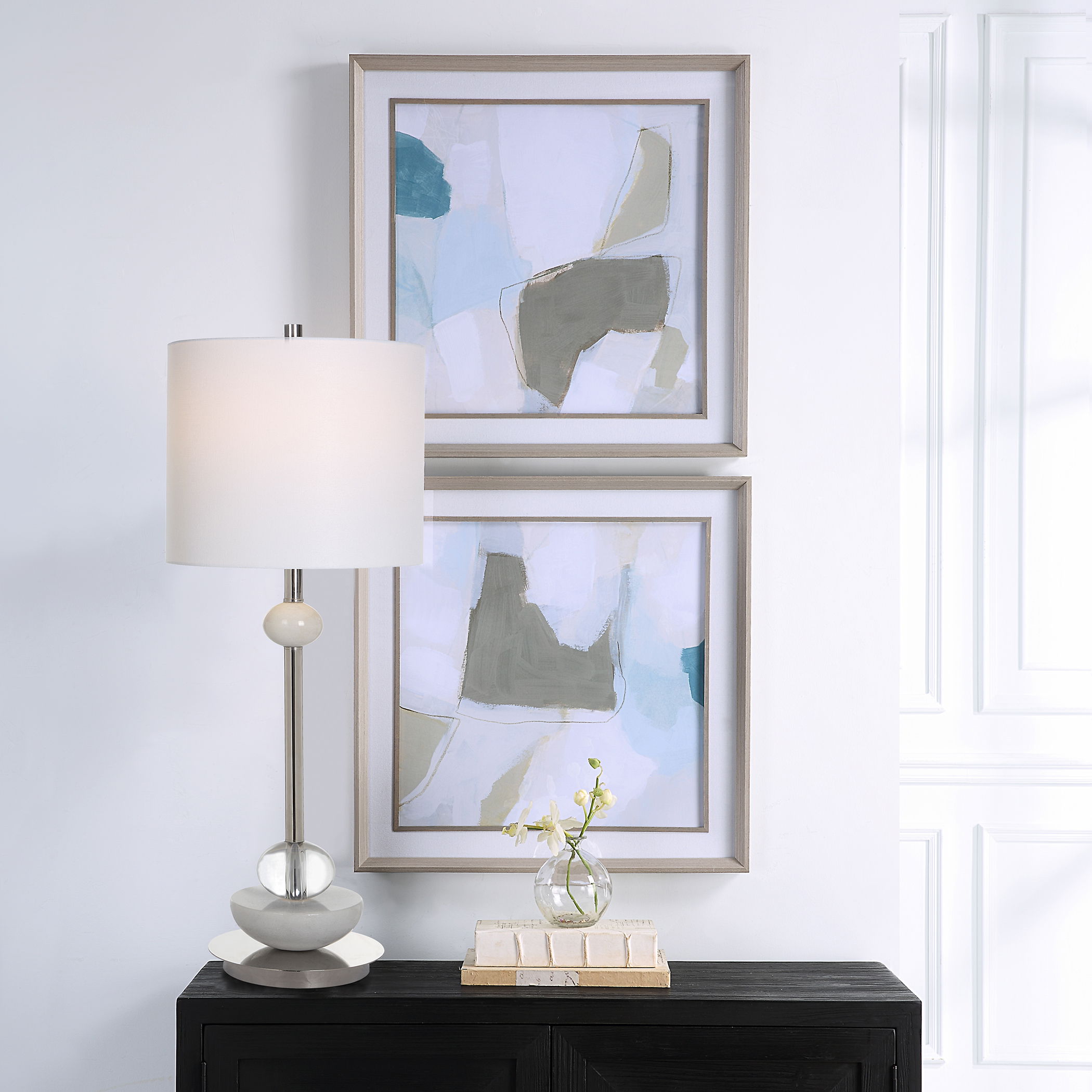 Mist Shapes Framed Prints Set/2, Painting by Uttermost, 25.37" width x 25.37" height x 2" depth View 2