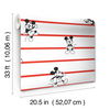 Disney Mickey Mouse Stripe Red Wallpaper, by York Wall, 33' length x 1'8.5" width x 0.02" depth thumbnail 3