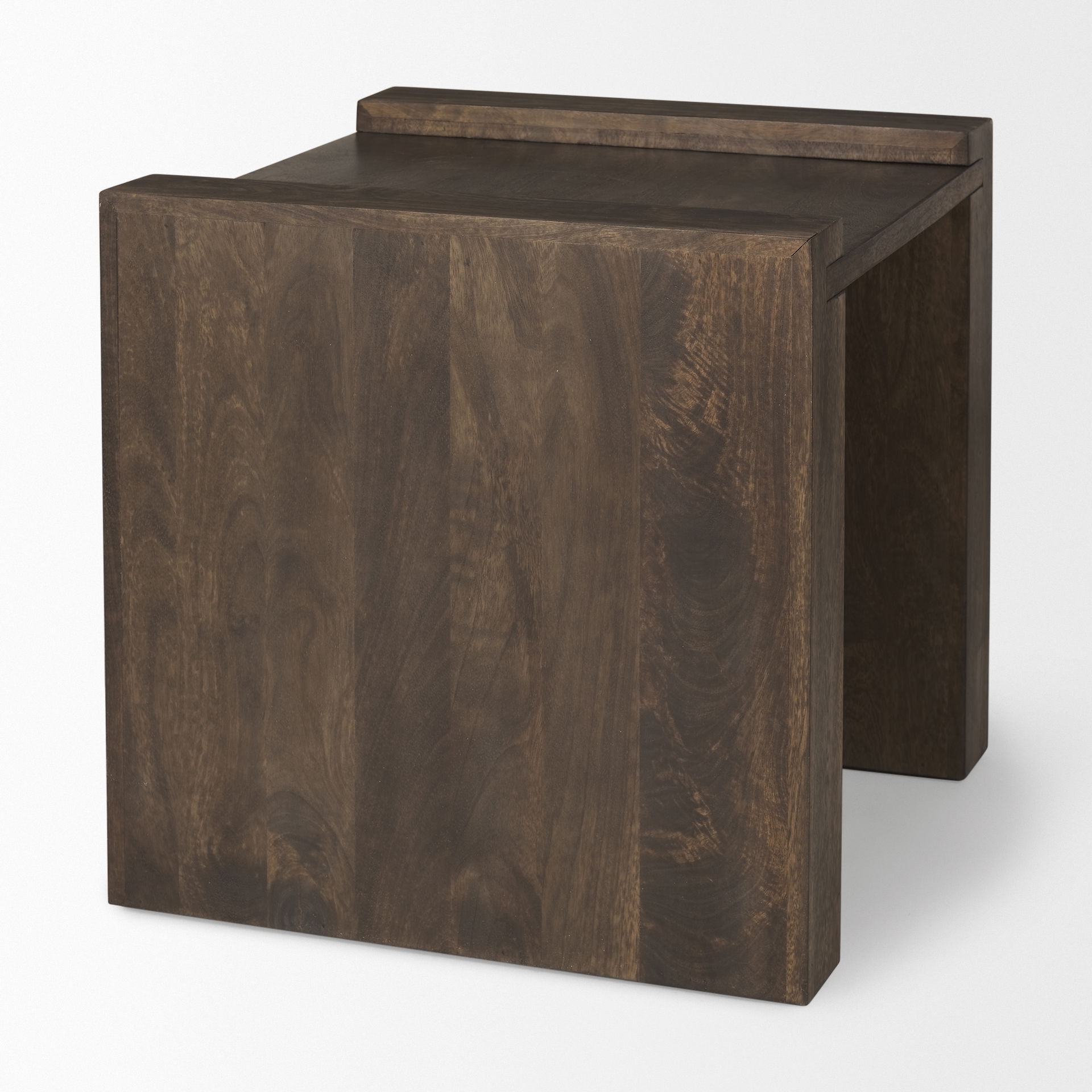 Athelia Dark Brown Wood Accent Table, Side & End Table by Mercana, 23" length x 22" width x 22.25" height View 6